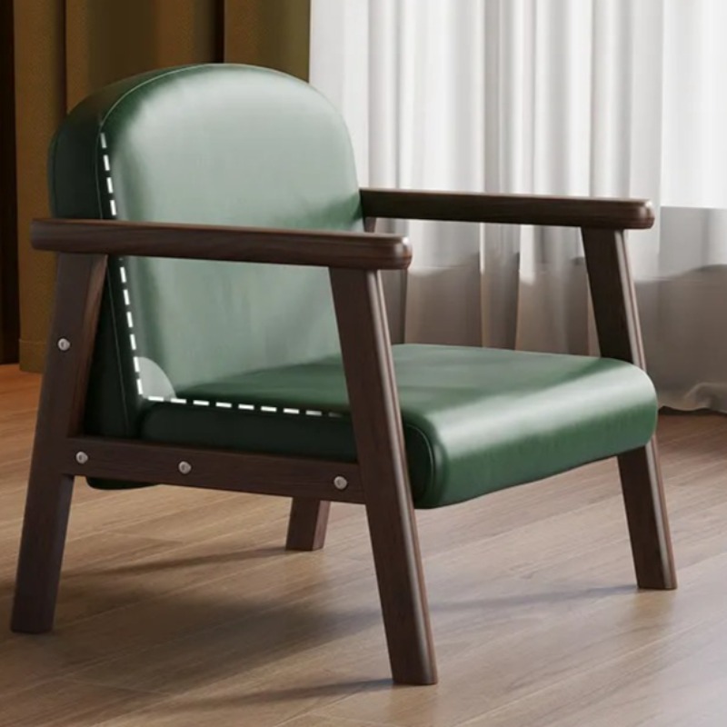 Baby Nursery Chair - Waxed Leather Kids Armchair Toddler, Solid