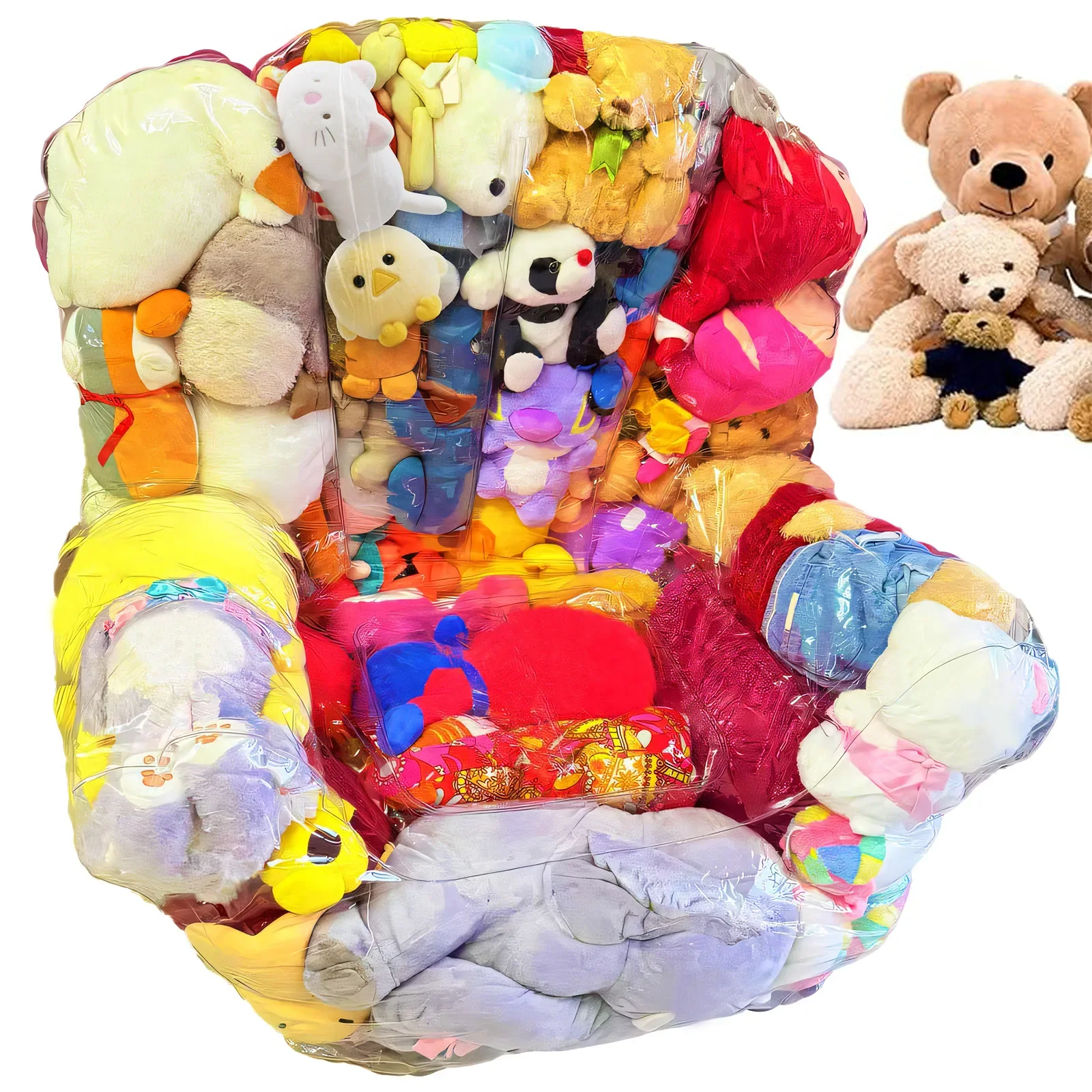 Baby Nursery Chair - 180L PVC Clear Stuffed Animal Chair