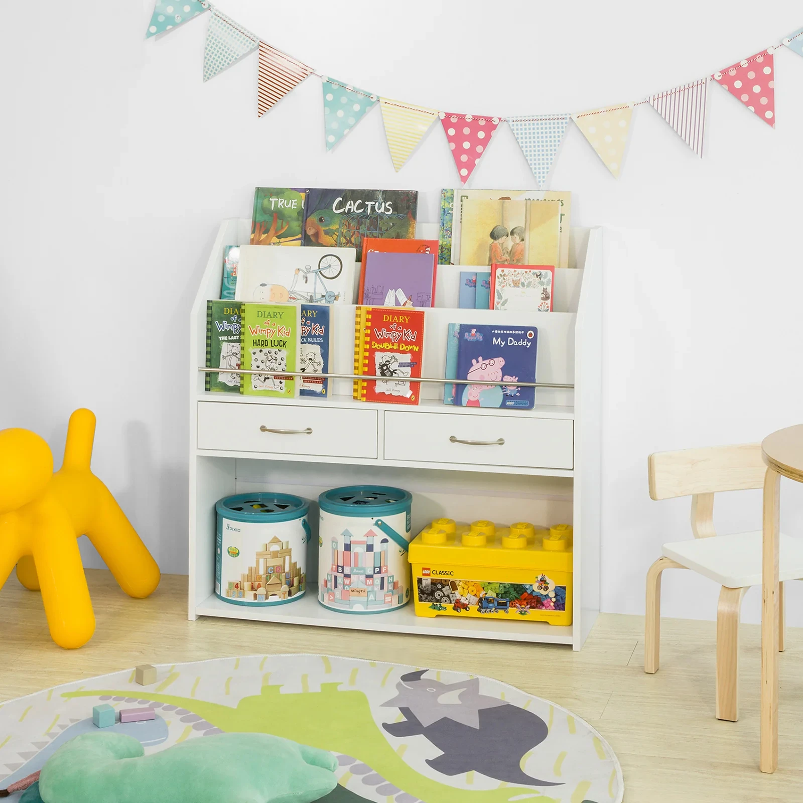 Baby Bookshelf Small - Machine Modern White Small Baby Children