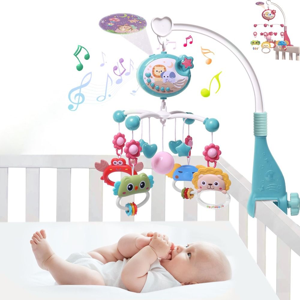 Crib Mobile Musical - Easy Installation Music Crib Projection Rattle