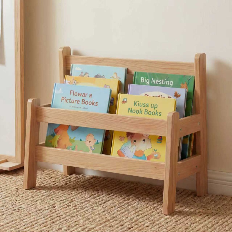 Baby Bookshelf Small - Children's bookshelf floor-to-ceiling beech book storage