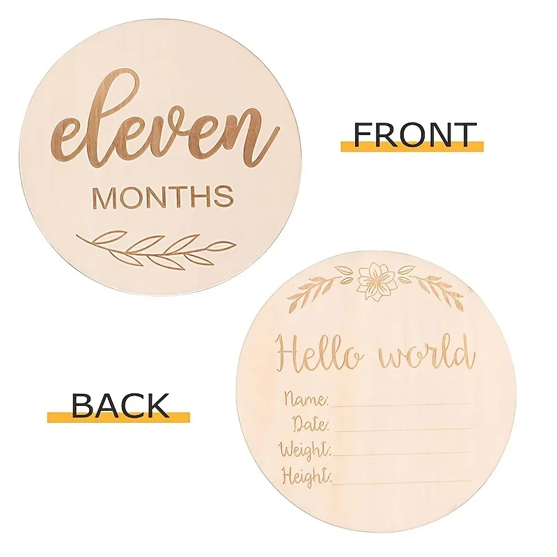 12pcs/set Wood Chip Month Souv - Milestone Card Set review and price