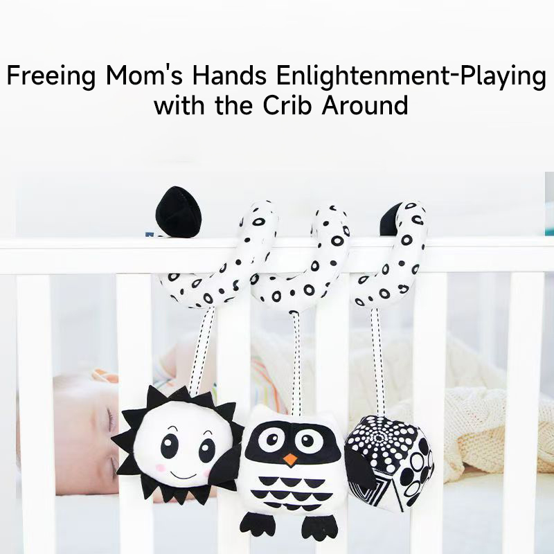 Baby Spiral Plush Toys Black a - Crib Mobile Musical review and price
