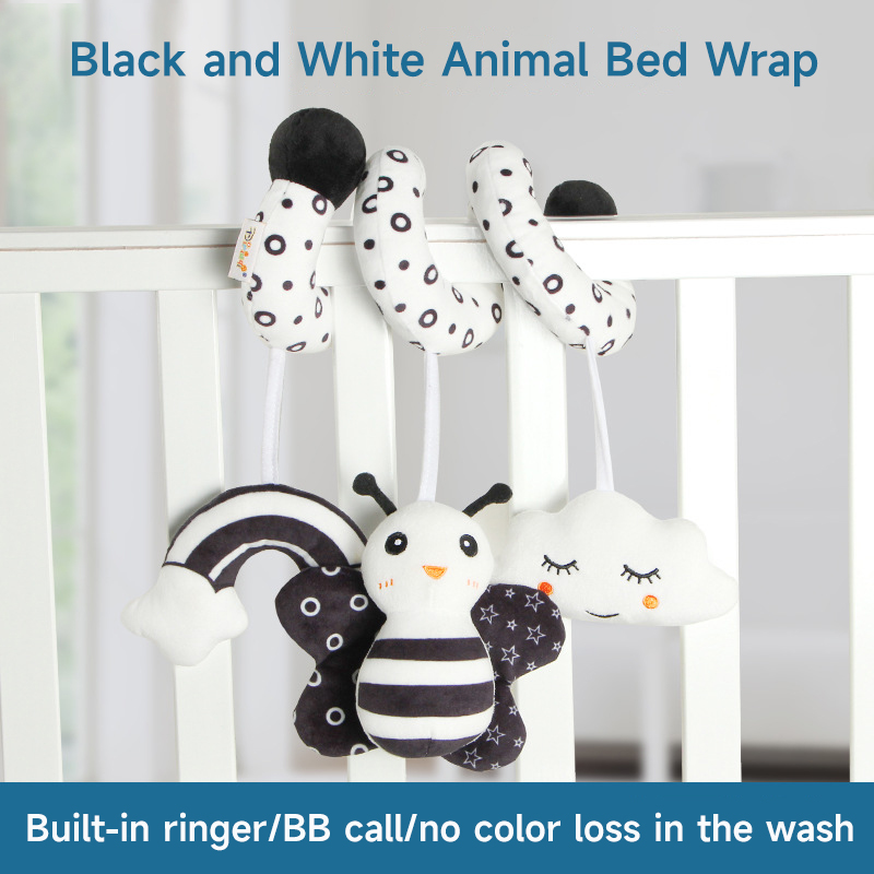 Baby Spiral Plush Toys Black a - Crib Mobile Musical review and price