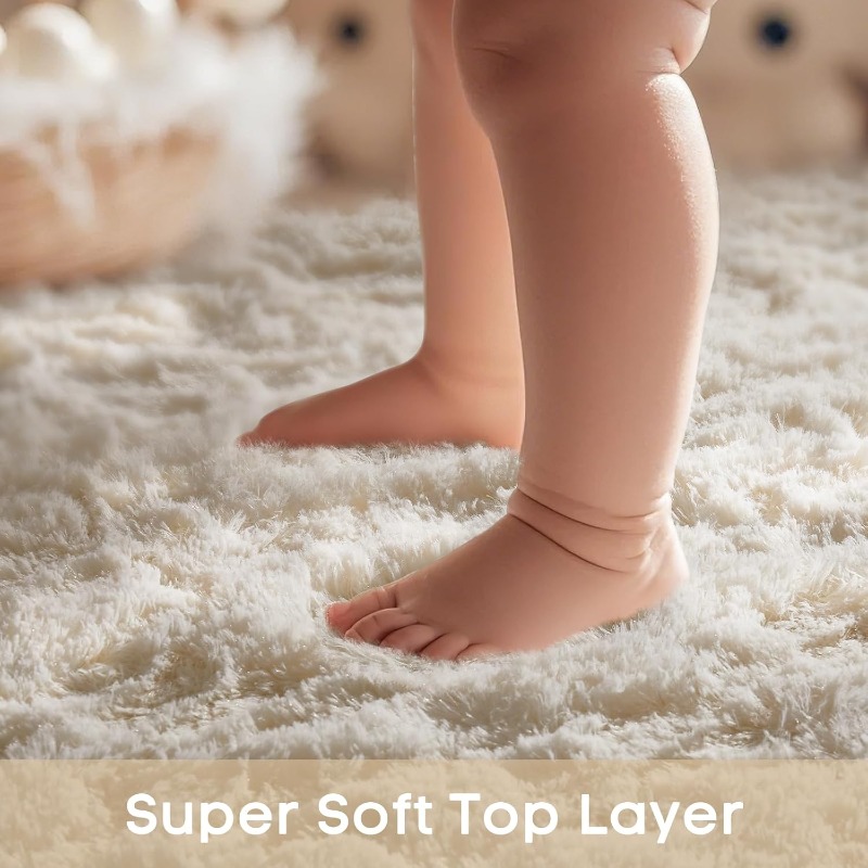 Round Cream White Rug Soft Flu - Baby Nursery Rug review and price