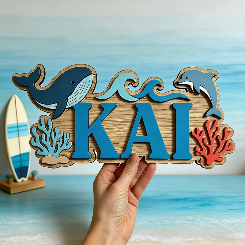 Ocean Whale Dolphin Themed Cus - Baby Nursery Name Wall Art review and price