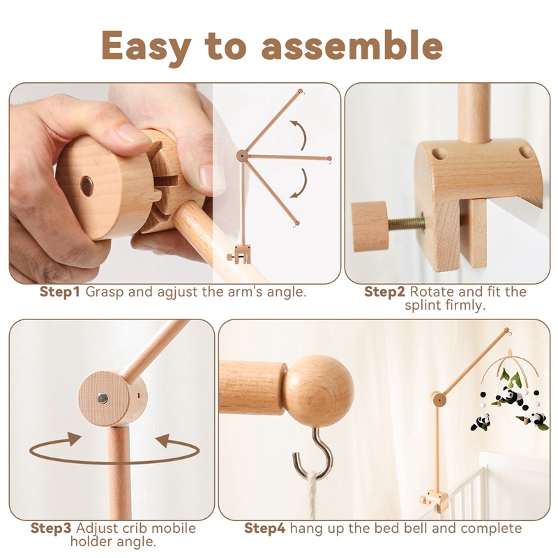 Baby Wooden Bed Bell Bracket M - Crib Mobile Musical review and price