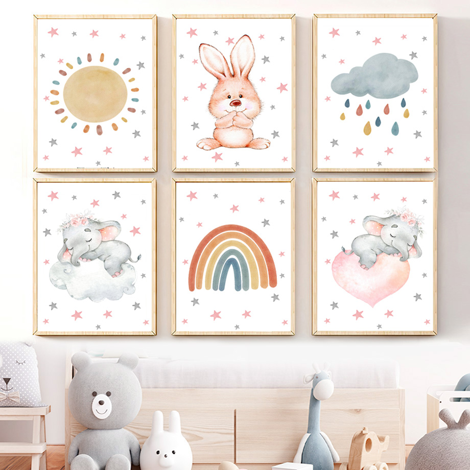 Watercolor Nursery Wall Art Mu - Baby Nursery Murals review and price
