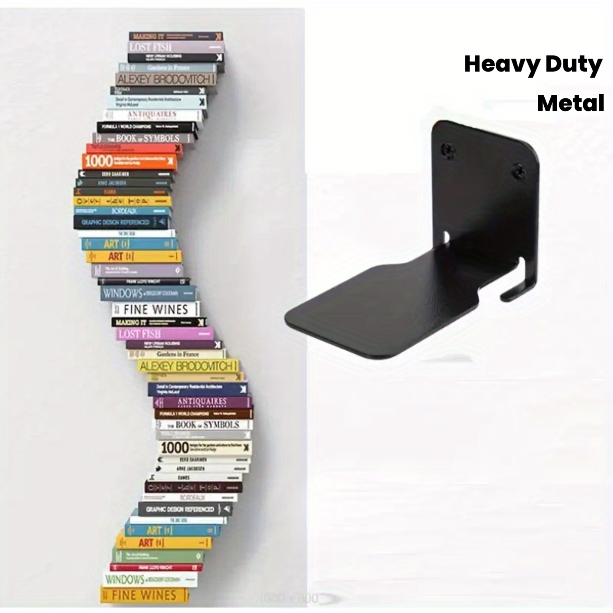 4pcs Matte Black Metal Floatin - Baby Bookshelf Small review and price