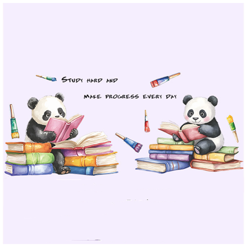 Study Read Cute Baby Panda 3D  - Baby Nursery Murals review and price
