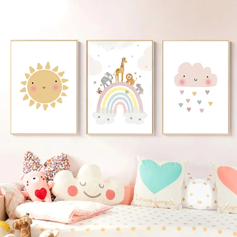 Giraffe Elephant Hot Balloon S - Baby Nursery Name Wall Art review and price