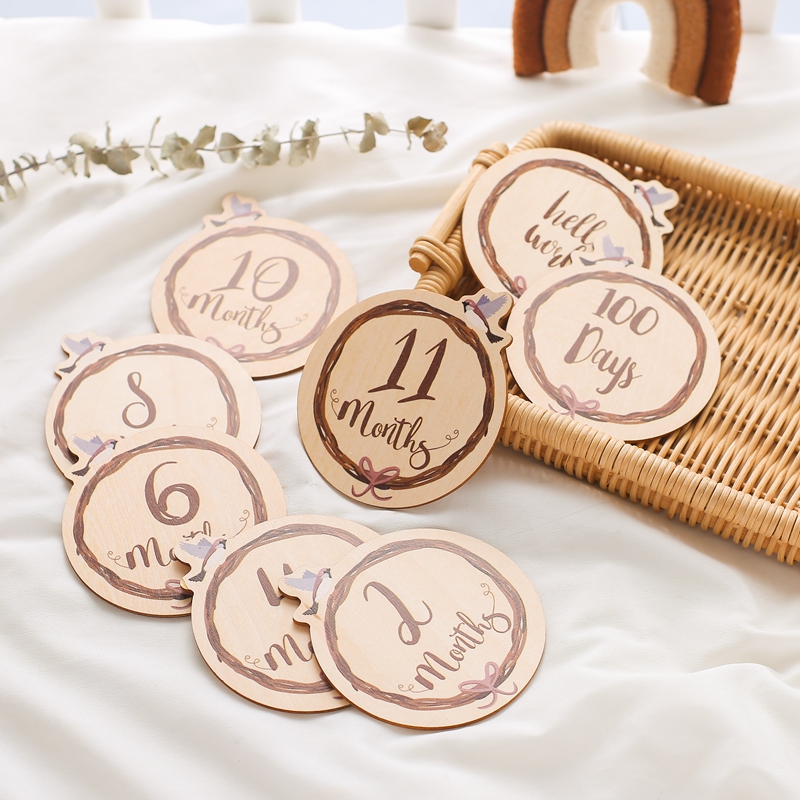 8Pcs Wooden Baby Milestone Car - Milestone Card Set review and price