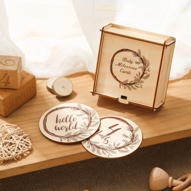 8Pcs Wooden Baby Milestone Car - Milestone Card Set review and price