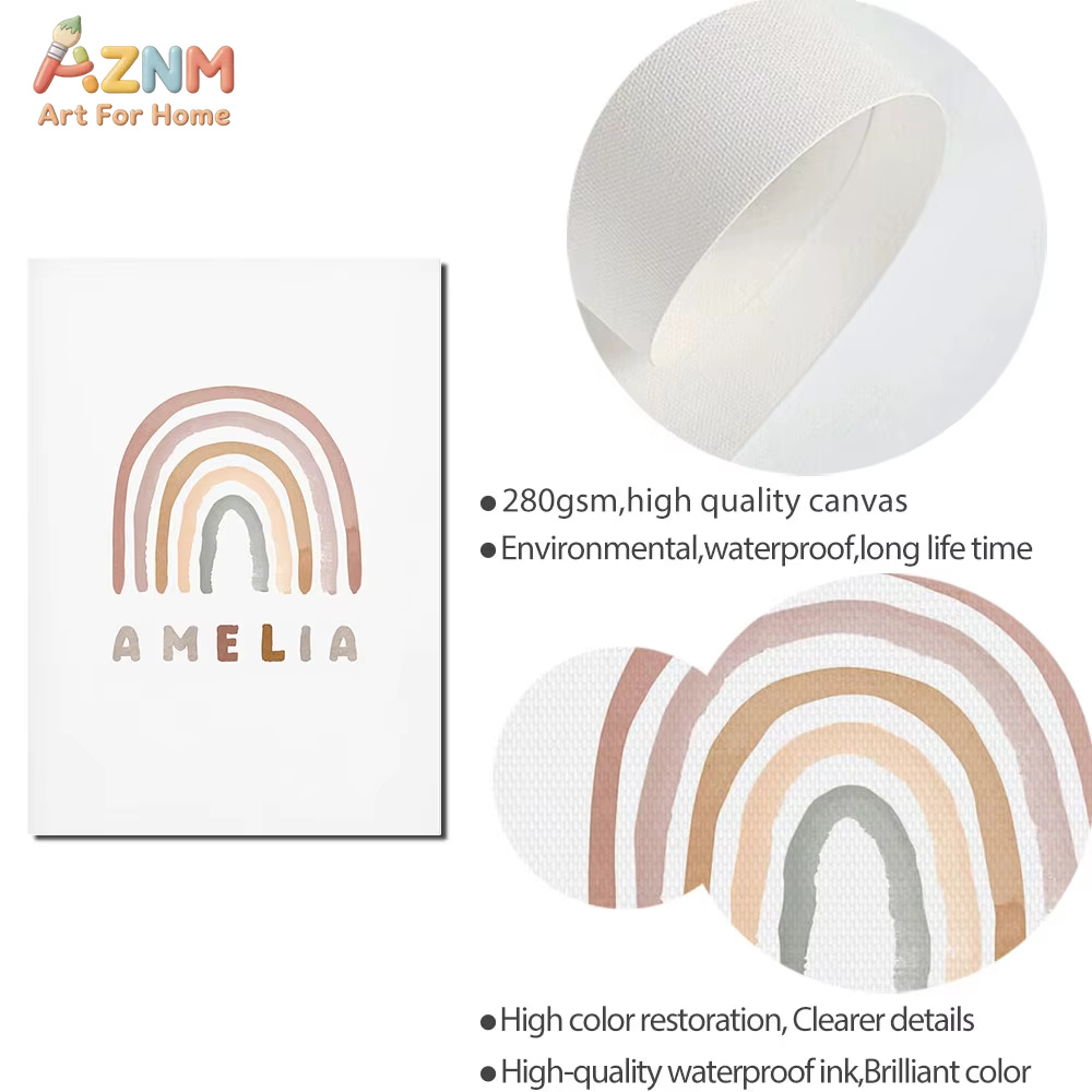 Poster Custom ABC 123 Rainbow  - Baby Nursery Name Wall Art review and price