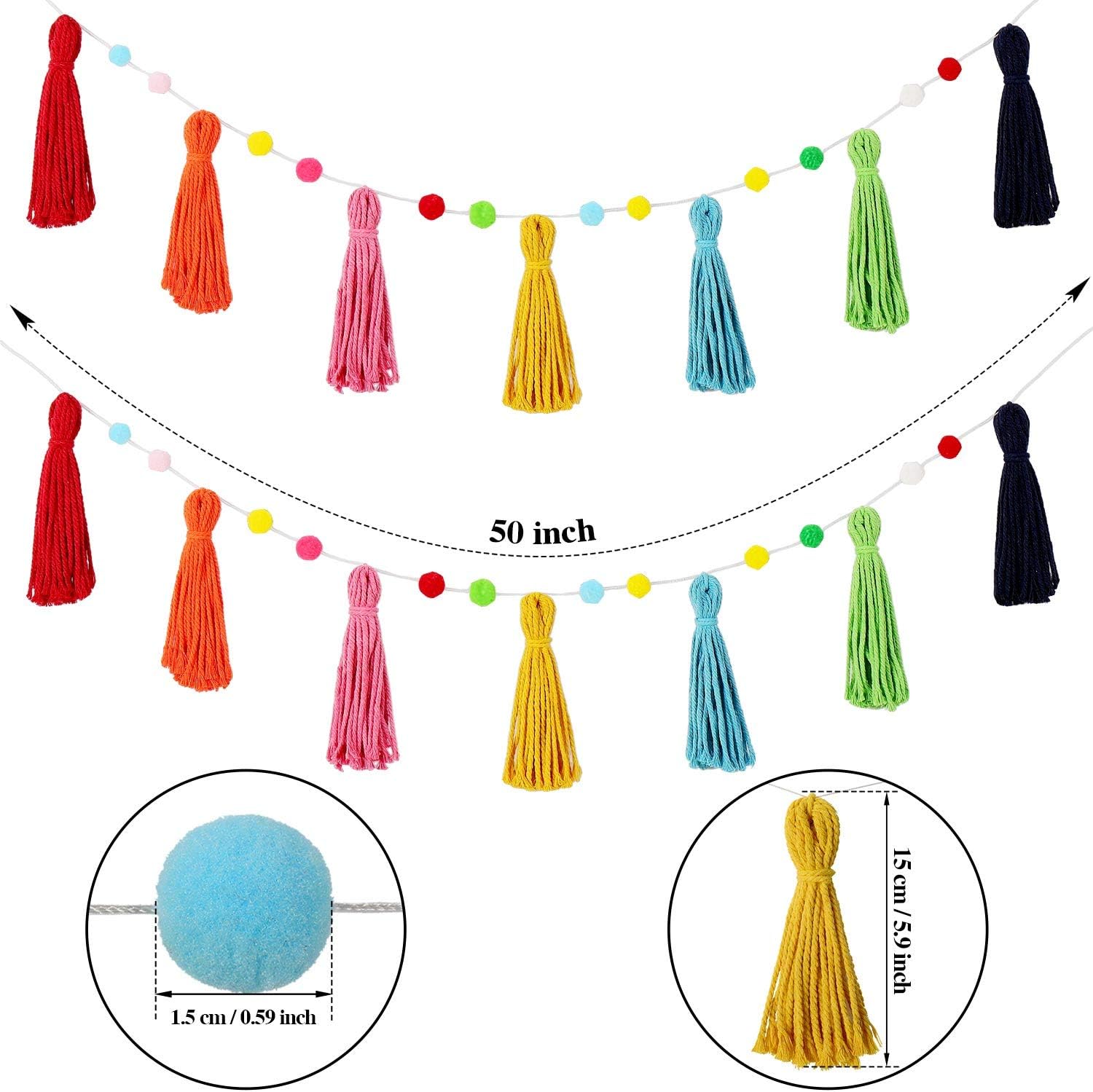 3 Pcs Colorful Rainbow Boho Ta - Baby Nursery Fabric review and price