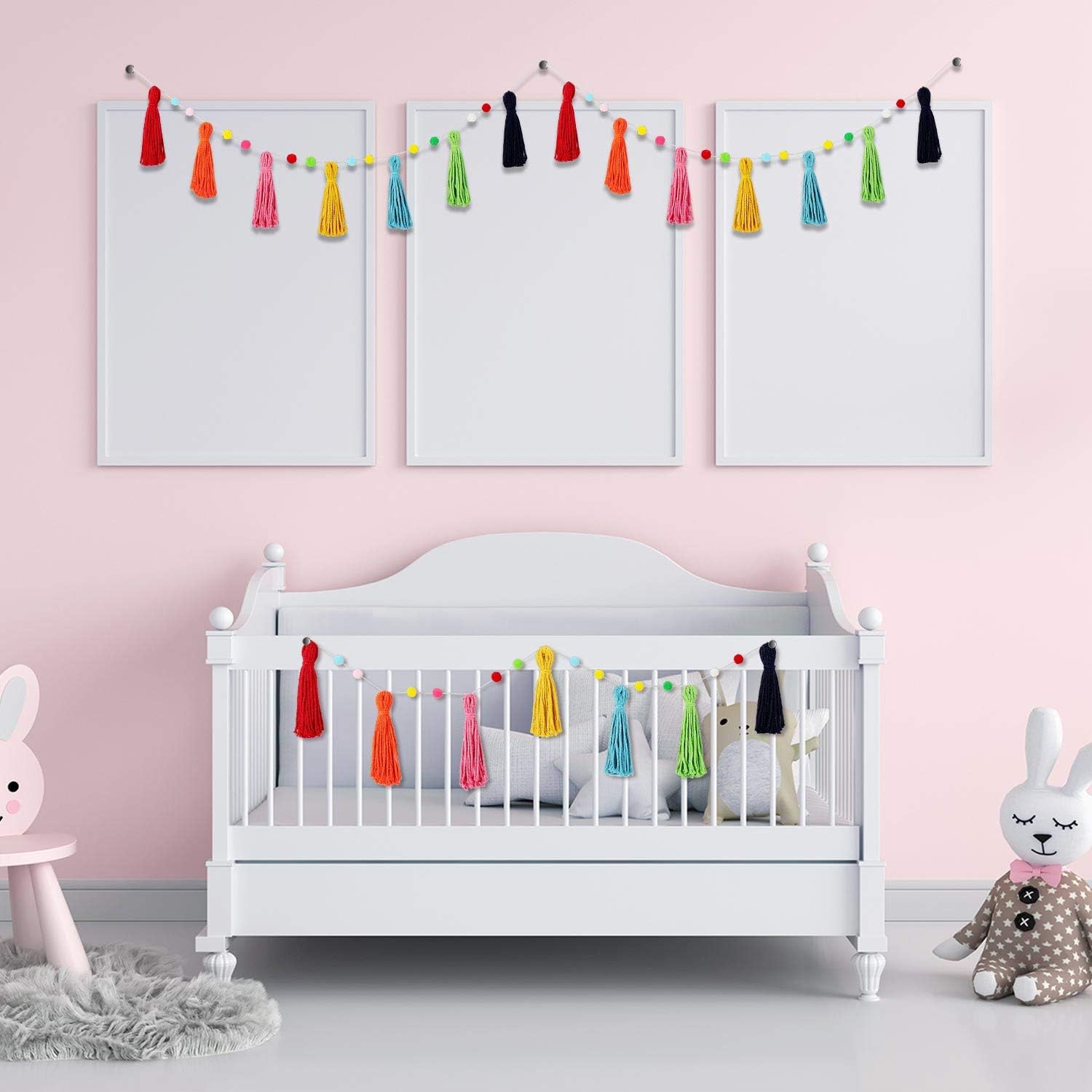 3 Pcs Colorful Rainbow Boho Ta - Baby Nursery Fabric review and price