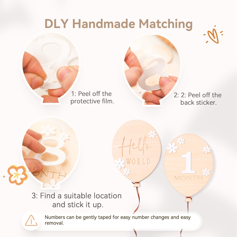 2Pcs Baby Wooden Balloon Miles - Milestone Card Set review and price
