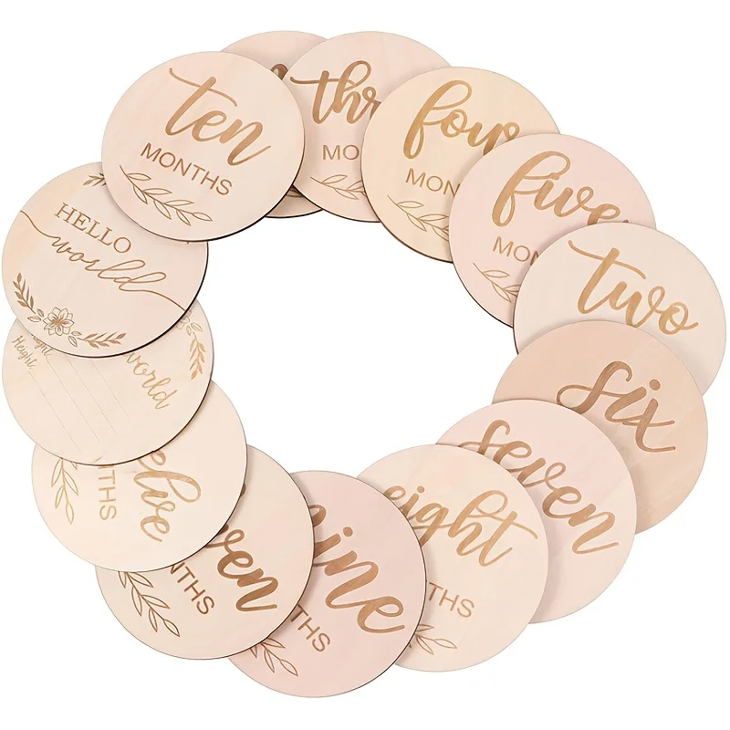 Wooden Wood Chip Month Souveni - Milestone Card Set review and price