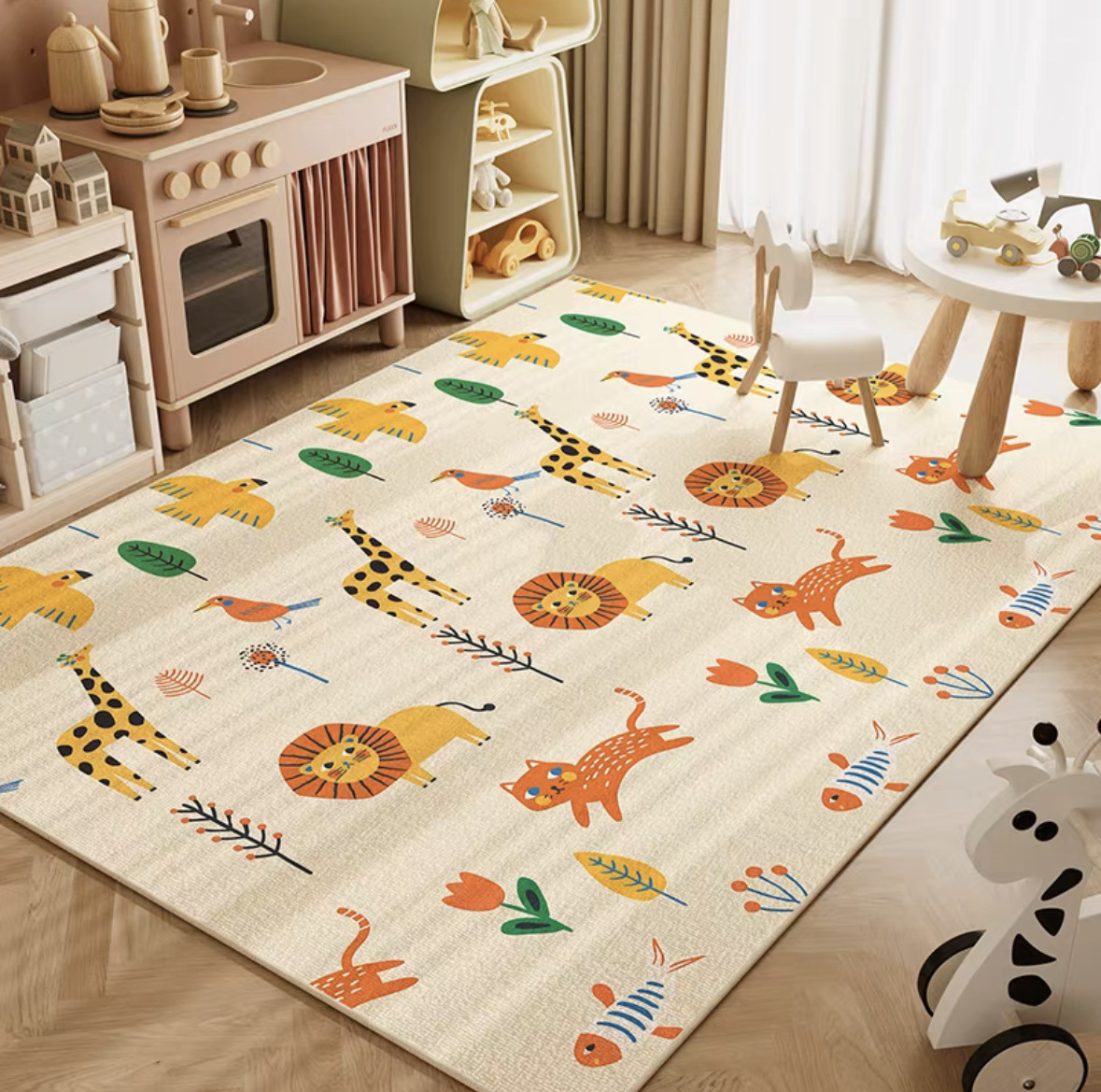 VIKAMA Neutral Cartoon Lion Ba - Baby Nursery Rug review and price