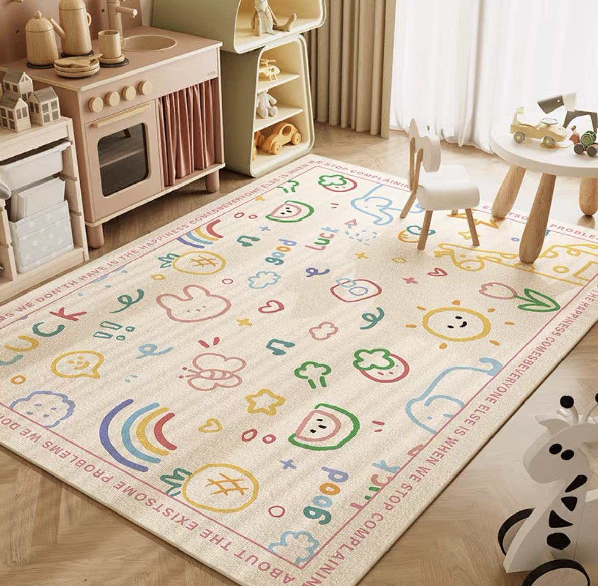 VIKAMA Neutral Cartoon Lion Ba - Baby Nursery Rug review and price