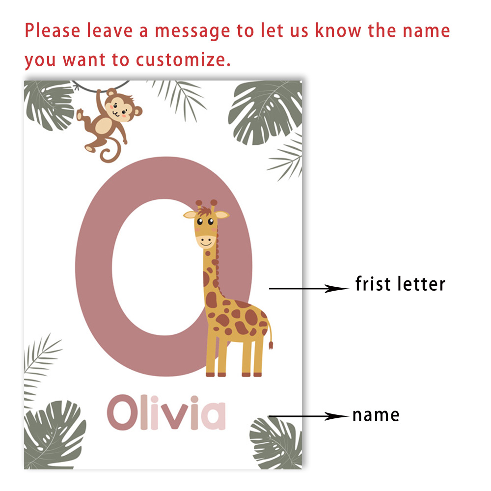 Nordic Jungle Animal Posters C - Baby Nursery Name Wall Art review and price