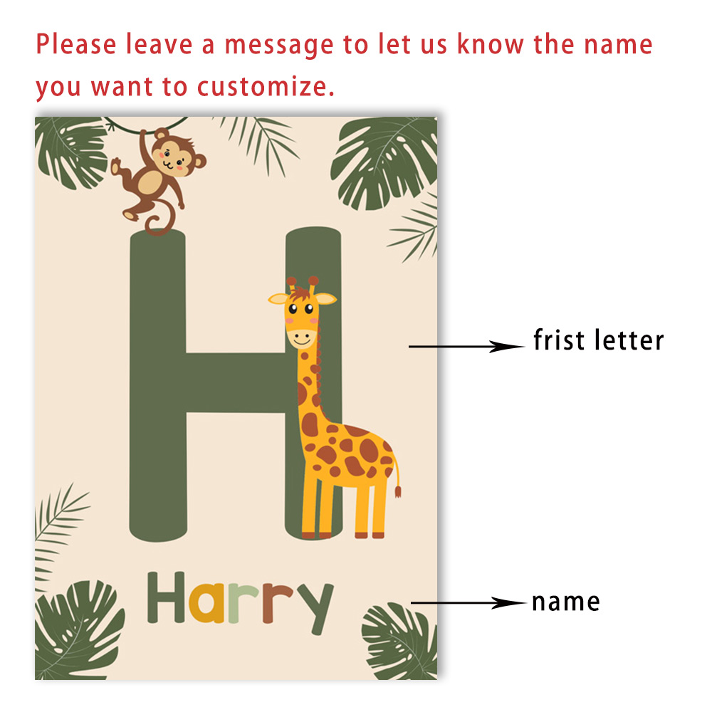 Nordic Jungle Animal Posters C - Baby Nursery Name Wall Art review and price