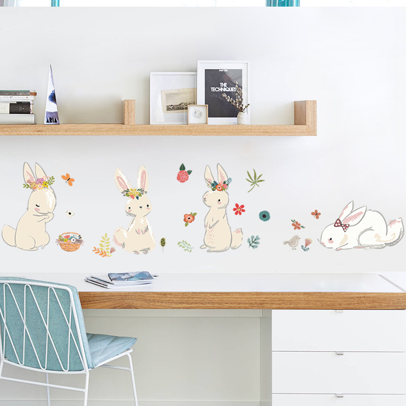 Cartoon Bunny Wall Stickers Ki - Baby Nursery Murals review and price