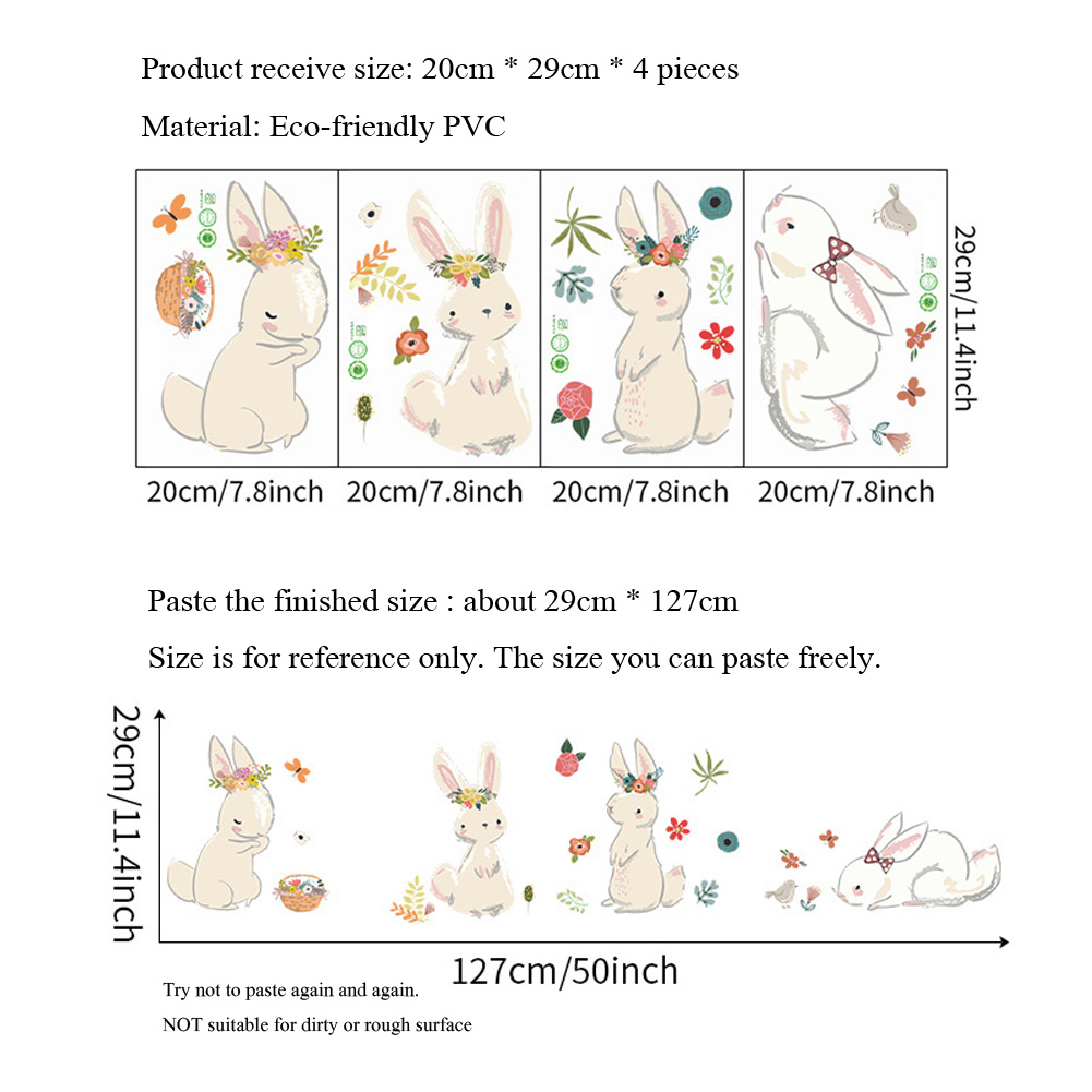 Cartoon Bunny Wall Stickers Ki - Baby Nursery Murals review and price