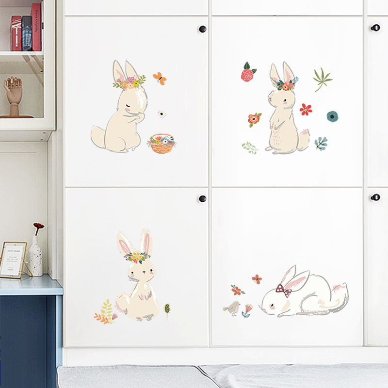 Cartoon Bunny Wall Stickers Ki - Baby Nursery Murals review and price