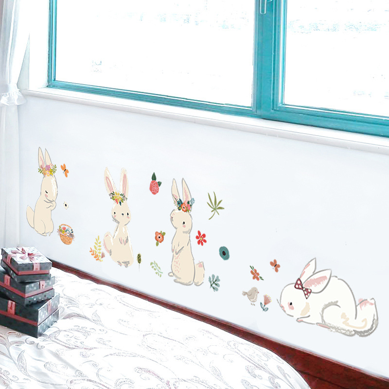 Cartoon Bunny Wall Stickers Ki - Baby Nursery Murals review and price