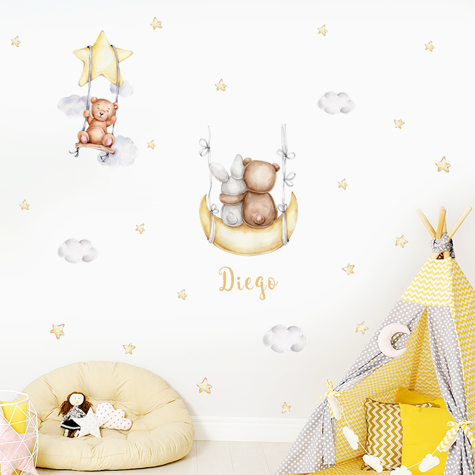 Custom Baby Name Bear Balloons - Baby Nursery Murals review and price