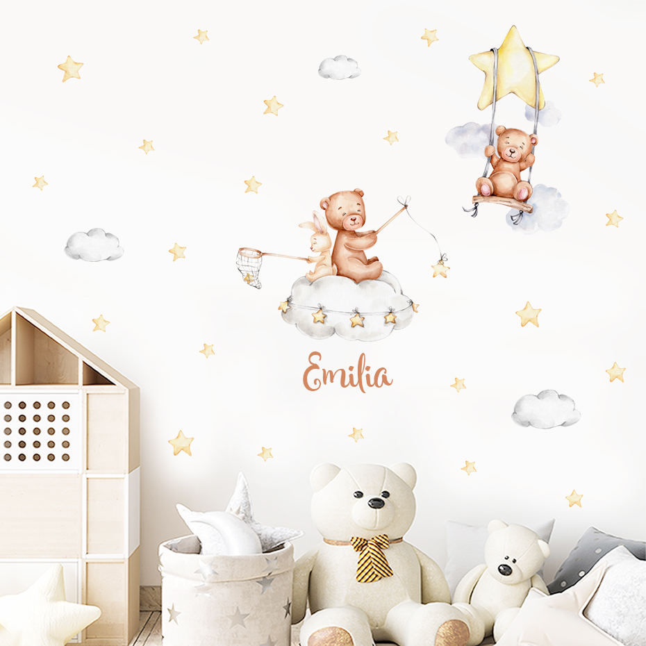 Custom Baby Name Bear Balloons - Baby Nursery Murals review and price