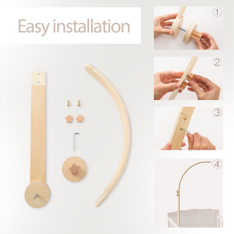 Baby Wooden Bed Bell Bracket M - Crib Mobile Musical review and price
