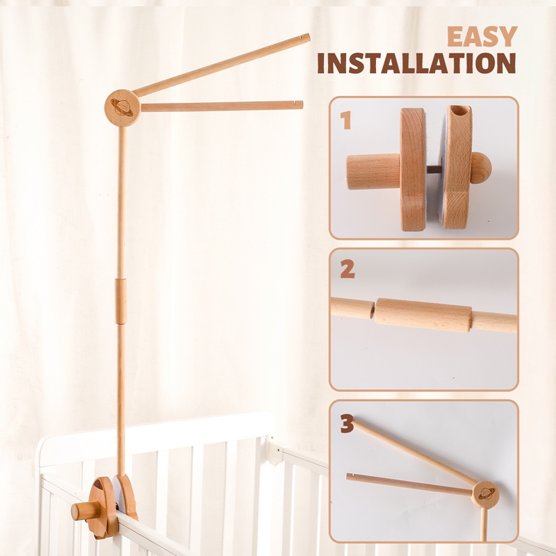 Baby Wooden Bed Bell Bracket M - Crib Mobile Musical review and price