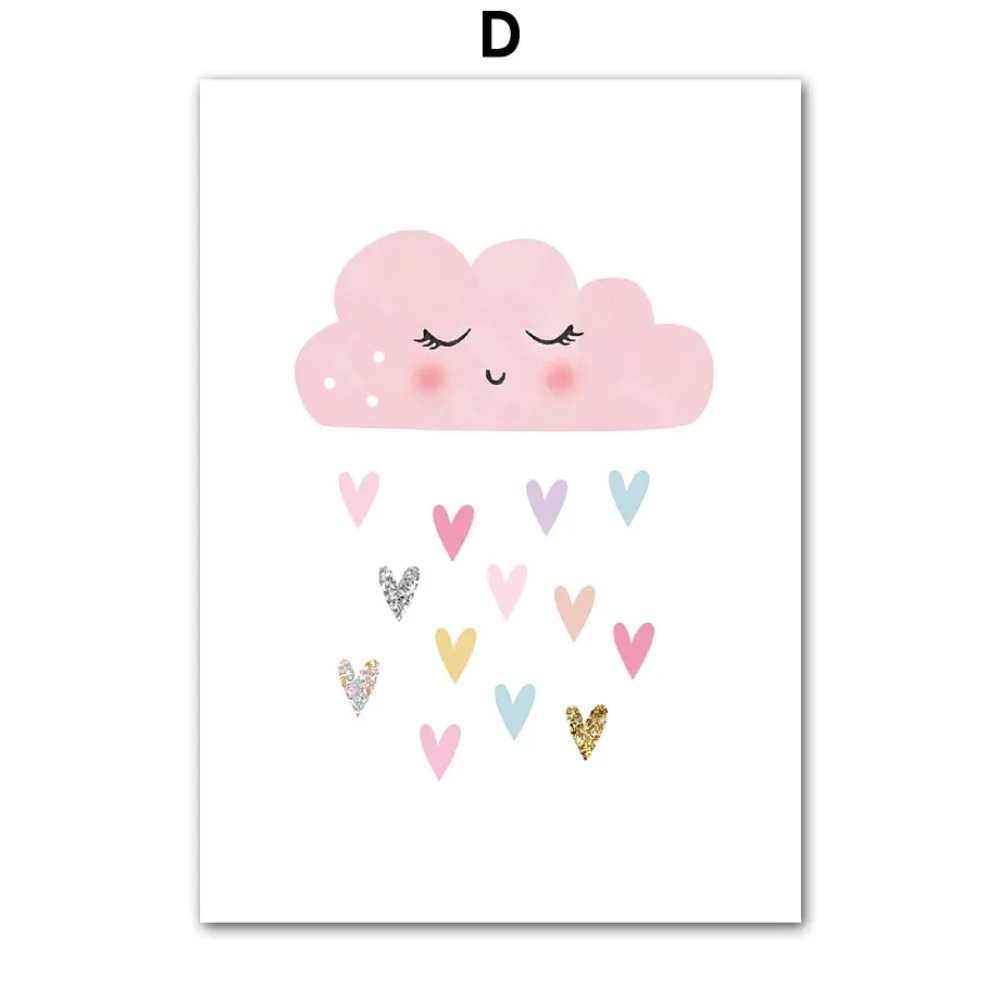 Pink Unicorn Rabbit Rainbow Cl - Baby Nursery Name Wall Art review and price