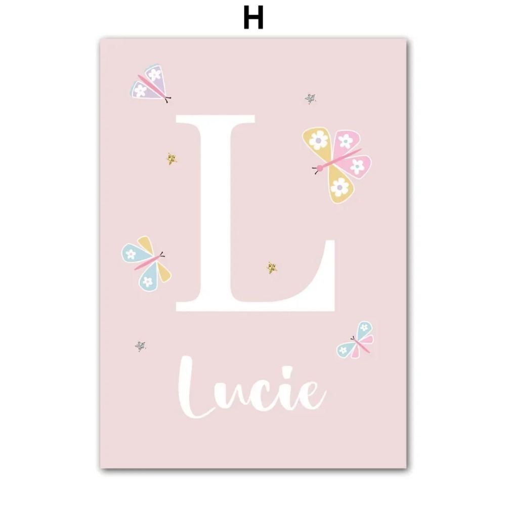 Pink Unicorn Rabbit Rainbow Cl - Baby Nursery Name Wall Art review and price