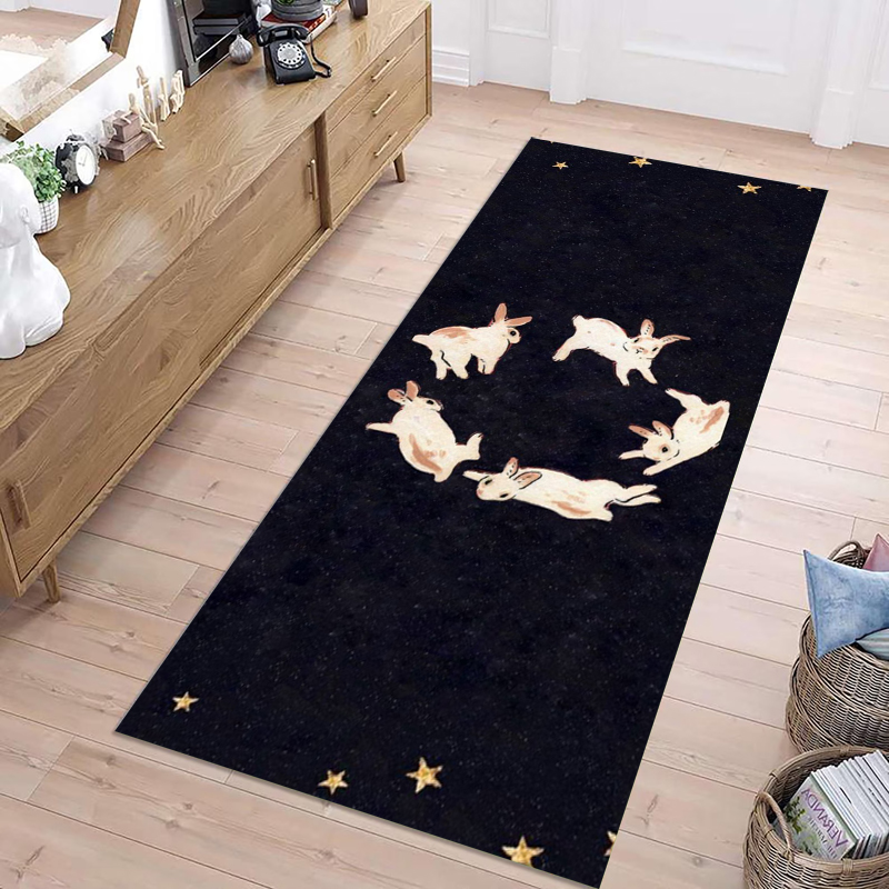 Cute Green Starry Rabbit Non-s - Baby Nursery Rug review and price