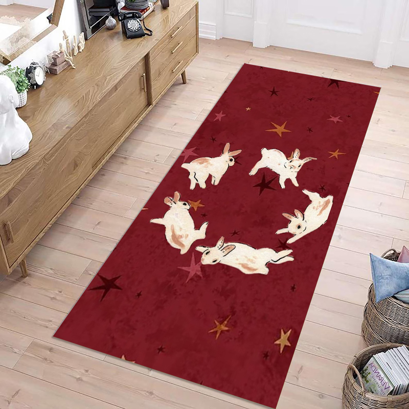 Cute Green Starry Rabbit Non-s - Baby Nursery Rug review and price