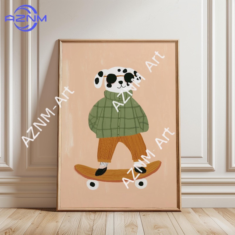 1PC Funny Animal Skateboarding - Baby Nursery Fabric review and price